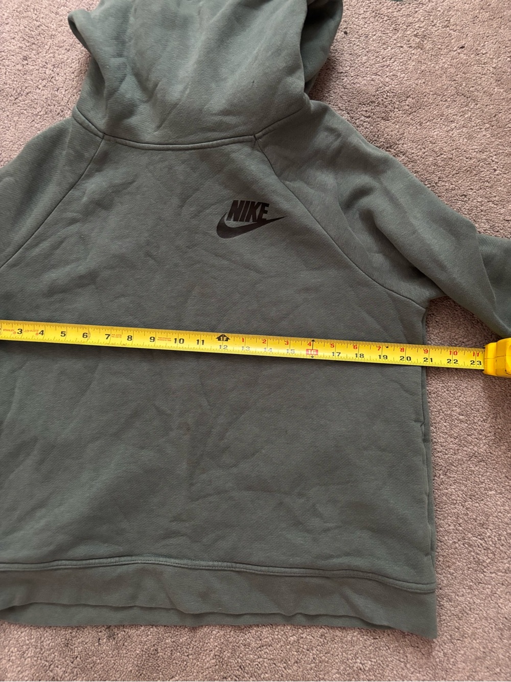 Nike Womens Olive Green Funnel Cowl Neck Fleece Pullover Hoodie Sweatshirt M⁠ - Picture 6 of 10